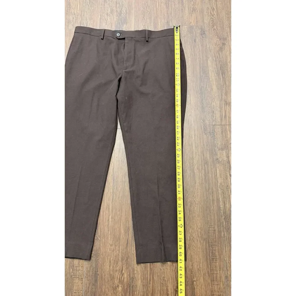 Banana Republic Tailored Dress Pants Mens 40x32 Brown Flat Front Stretch NWT
